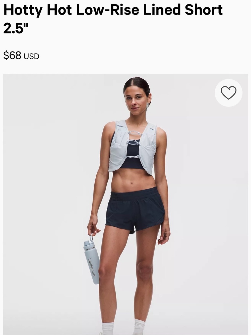 lululemon athletica Hotty Hot Low-Rise Lined Short 2.5" - Black